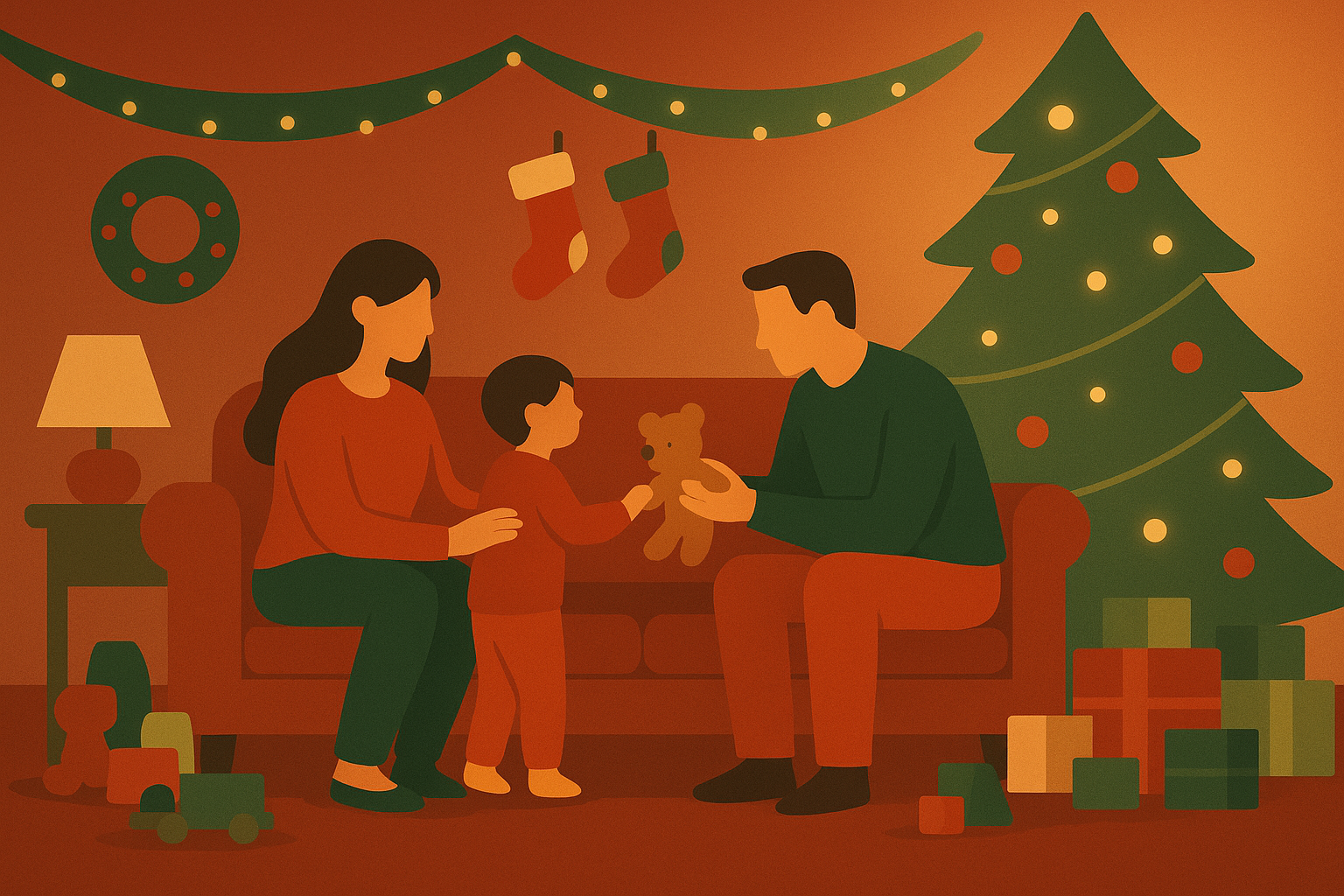 クリスマスの装飾を施した部屋の概念図